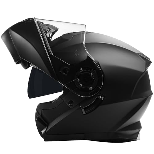 GJH Motorcycle Helmets for Men & Women Modular Motorcycle Helmet Flip Up Anti-Fog Lens Double for Helmets for Adults DOT Approved（M/L/XL