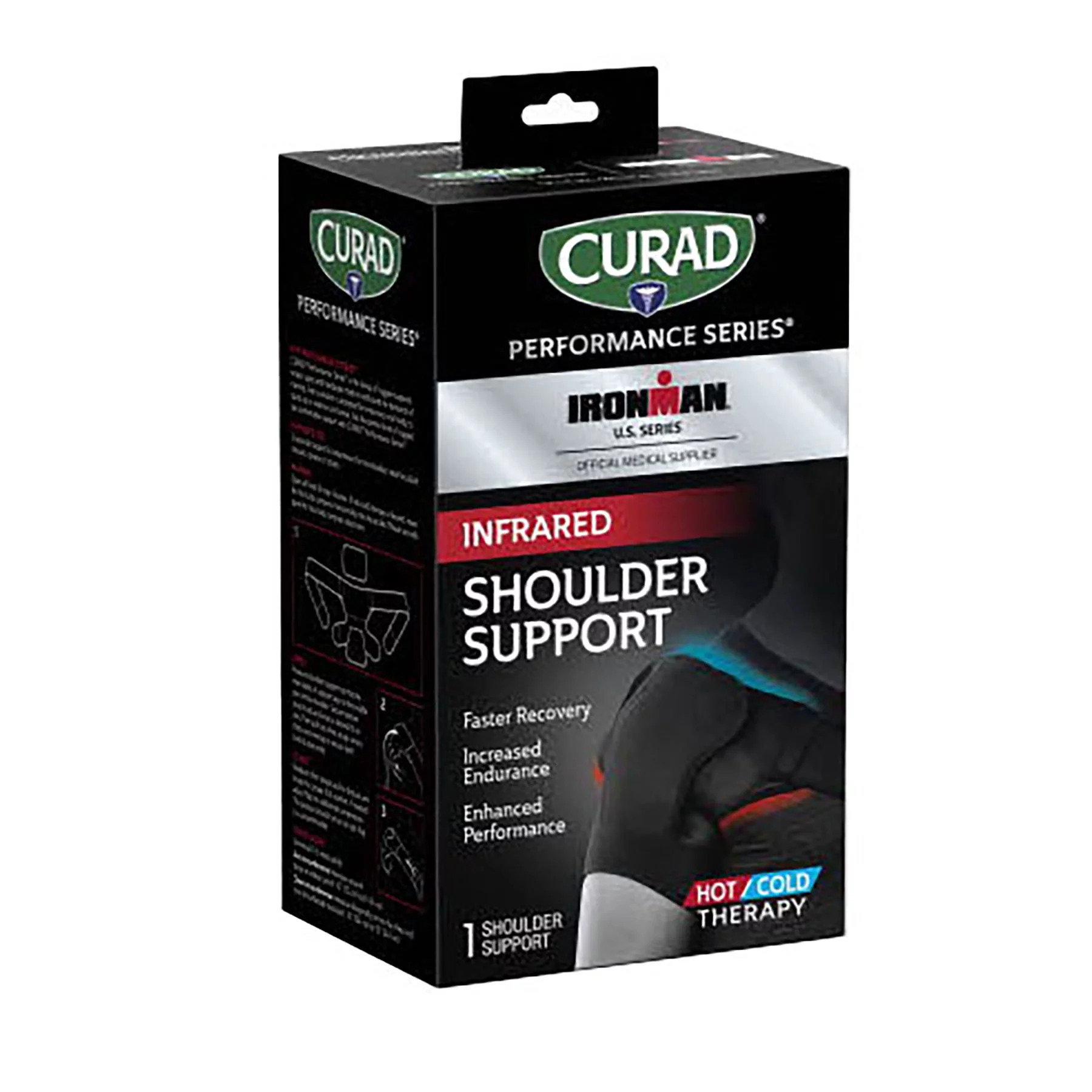 Curad Performance Series IRONMAN Infrared Shoulder Support, Hot/Cold, Universal, 1 Count, Powered by CELLIANT®