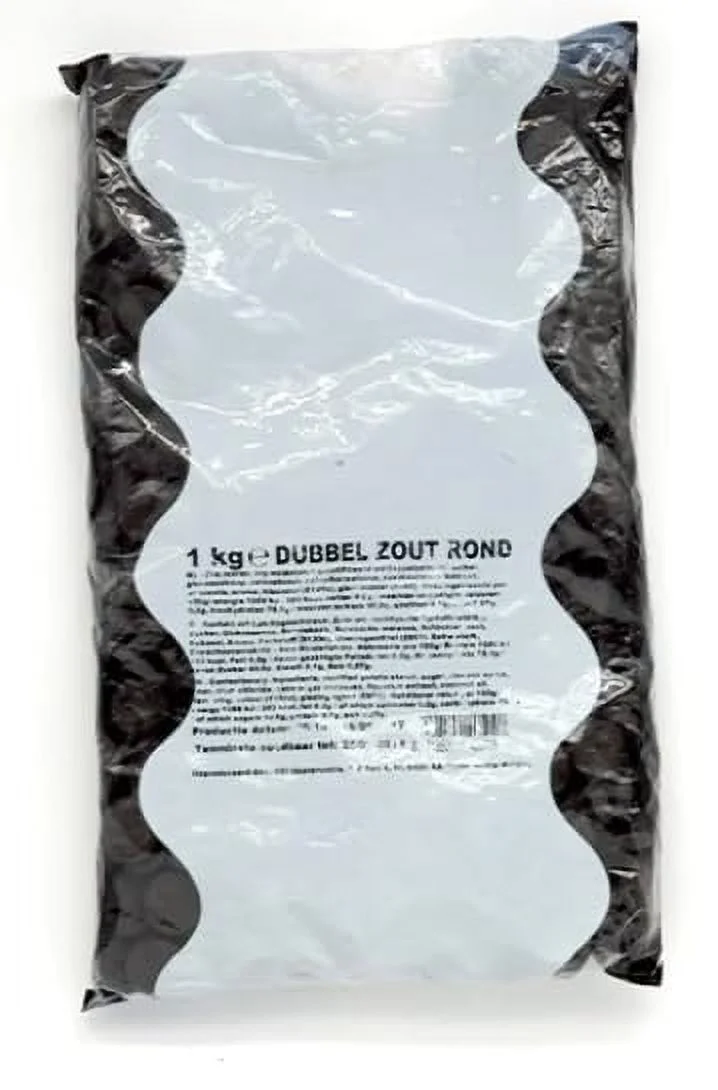 1Kilo Ea 2.2Lbs K&H Dubbel Zout Rond Drop ( Licorice DZ Double Salt Round Licorice / Liquorice)