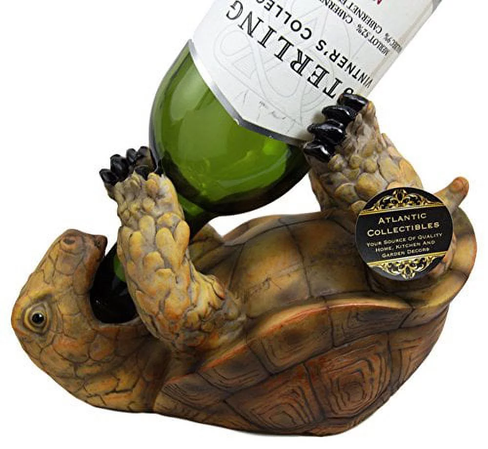 Atlantic Collectibles Tipsy Reptile Turtle Tortoise Wine Bottle Holder Caddy Figurine