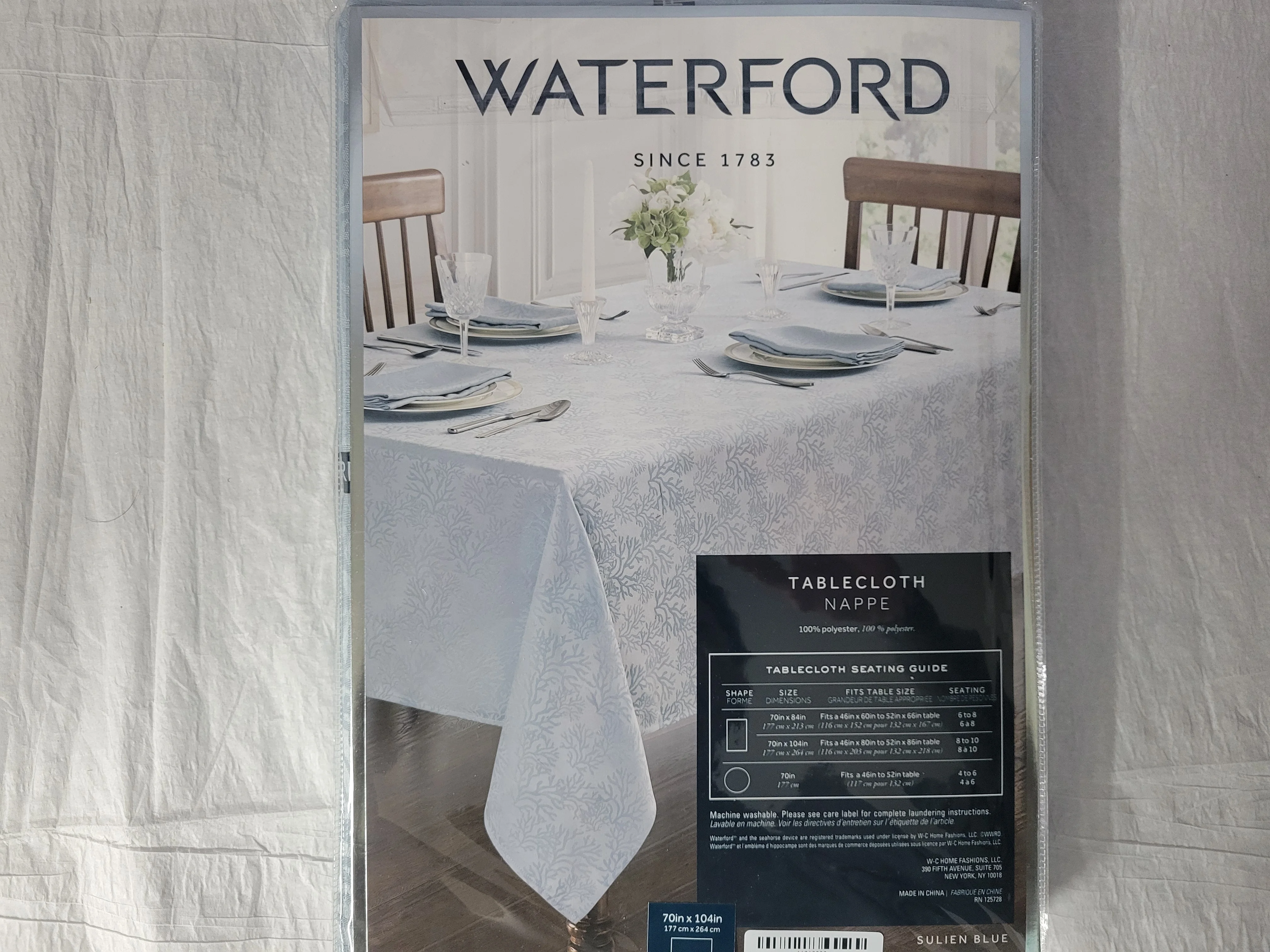 Waterford Nappe Tablecloth, Sulien Blue: 70x104