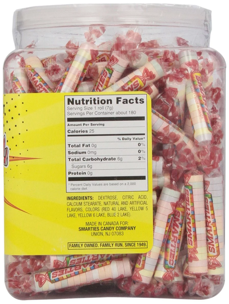 Smarties Candy Rolls, 180 Count