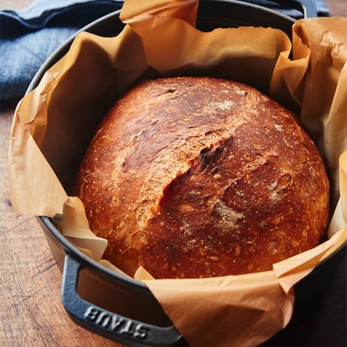 STAUB Cast Iron Dutch Oven 5.5-qt Round Cocotte, Made in France, Serves 5-6, Black Matte