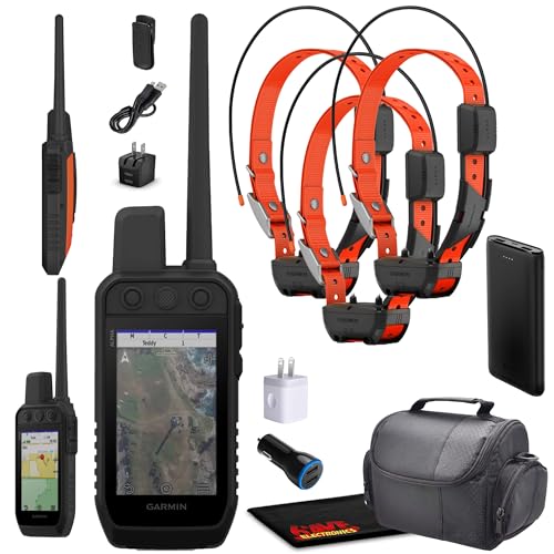 Garmin Alpha 300 Handheld Advanced Tracking and Training System for Hunting Dogs with 3x Garmin Alpha TT25 Dog Collars, GPS + Field Bag + Accessories