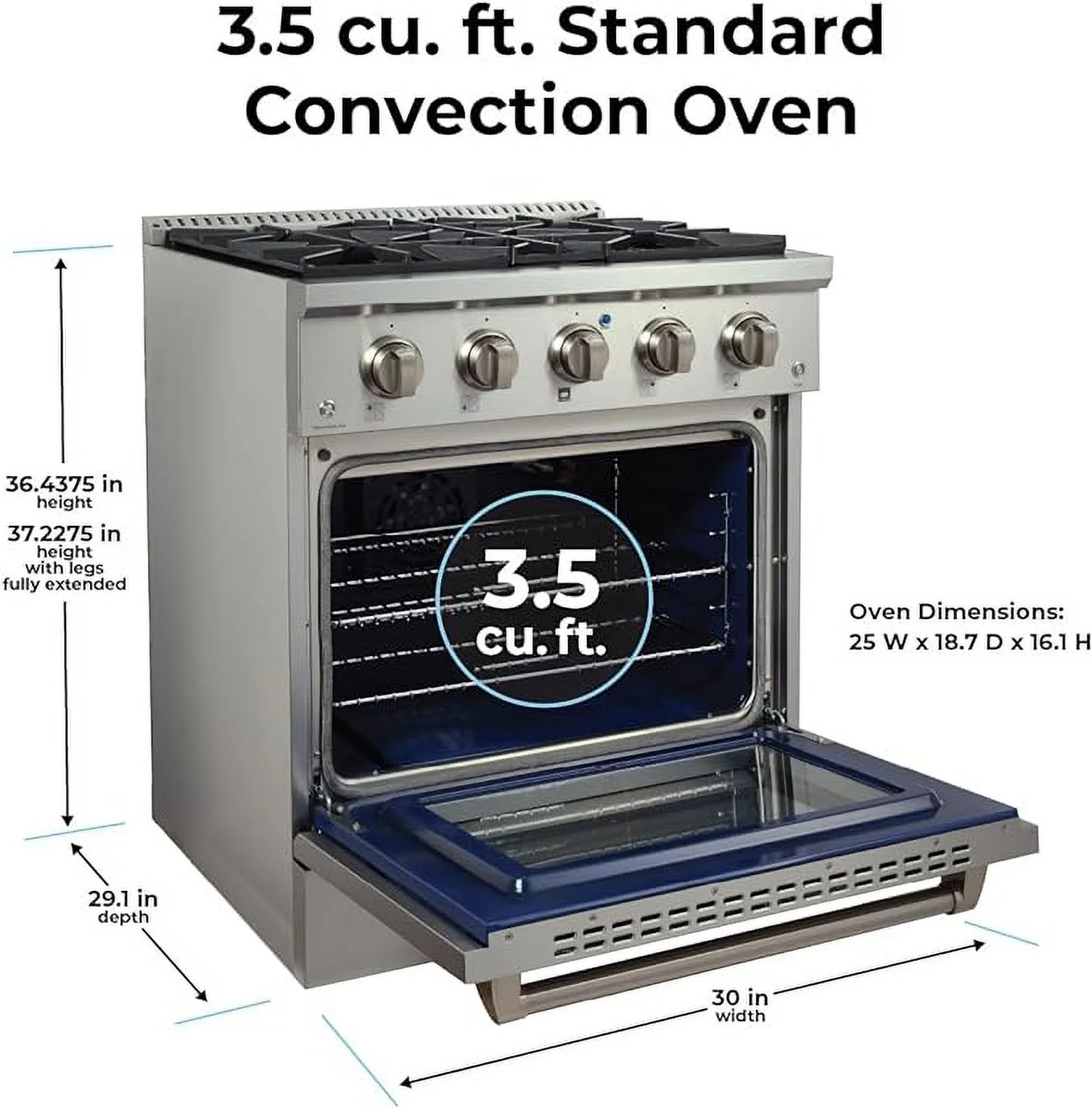 Proline 30 in. 3.5 cu. ft. Gas Range with Convection Oven