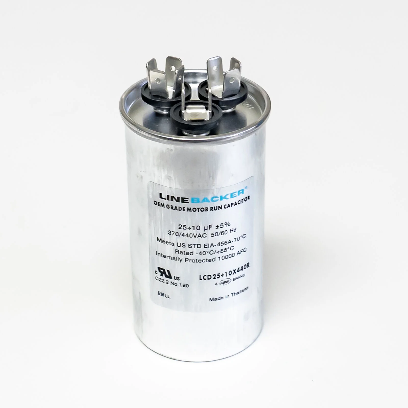 Supco Capacitor Round Dual Run 25 + 10 uf mfd 370/440 Volts for HVAC Mot