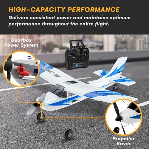 Top Race RC Plane - Remote Control Airplane for Adults and Kids - 4 Channel Stunt Flying, 20