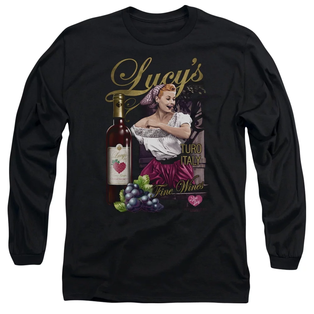I Love Lucy Bitter Grapes Long Sleeve Adult 18/1 T-Shirt Black