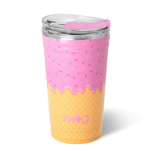 Swig Life 32oz Insulated Tumbler, Travel Coffee Tumbler with Lid, Cup Holder Friendly, Stainless Steel Travel Coffee Mug, Glitter Tumbler, Glitter Gifts (Confetti)