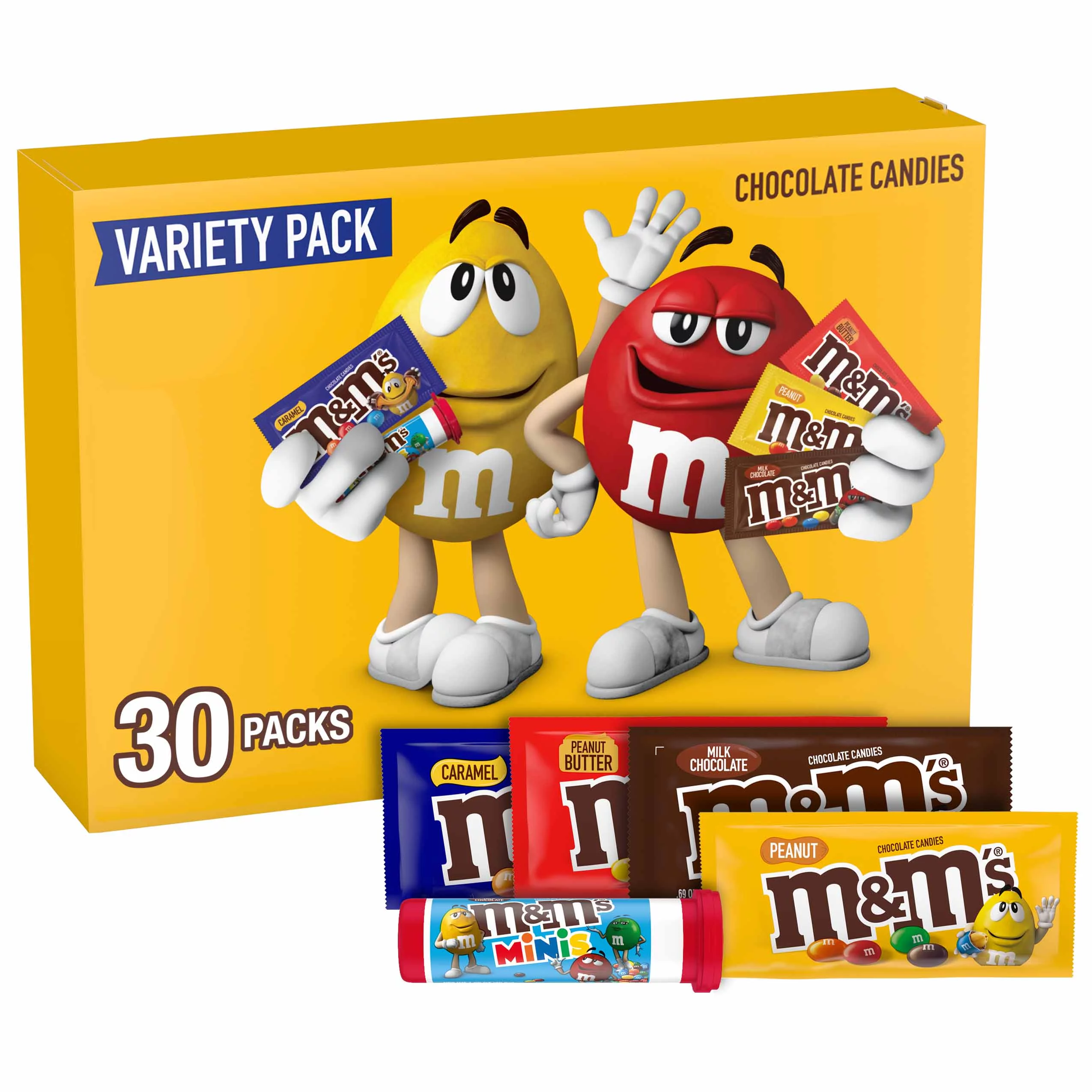 M&M's Milk Chocolate Candy Variety Box - 30 Ct Assorted Bulk Candy Box