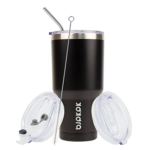 BJPKPK Insulated Tumbler 20 oz Stainless Steel Coffee Travel Thermal Cup With lids And Straws,Light Pink