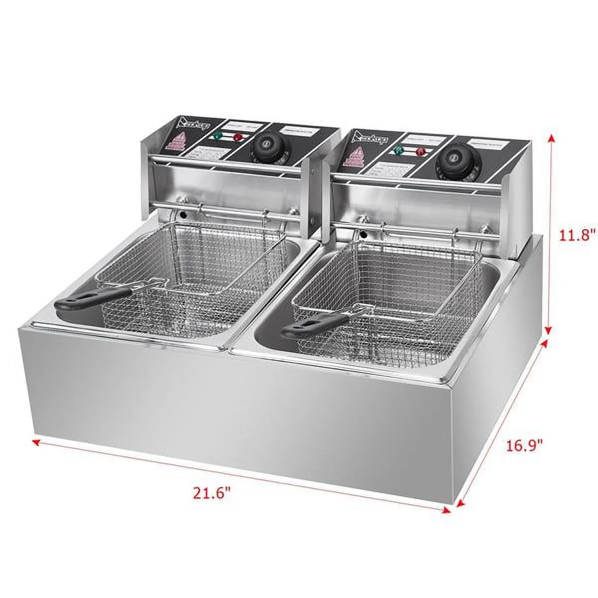 5000W 12L Dual Tanks Electric Deep Fryer Professional Tabletop Restaurant kitchen Frying Machine With 2 Basket