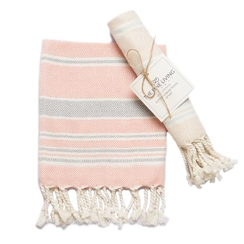 The Fine Living Co. 100% Cotton Merry Christmas Kitchen Towels, 18'x28' Set of 2 (Cherry Red & Green)