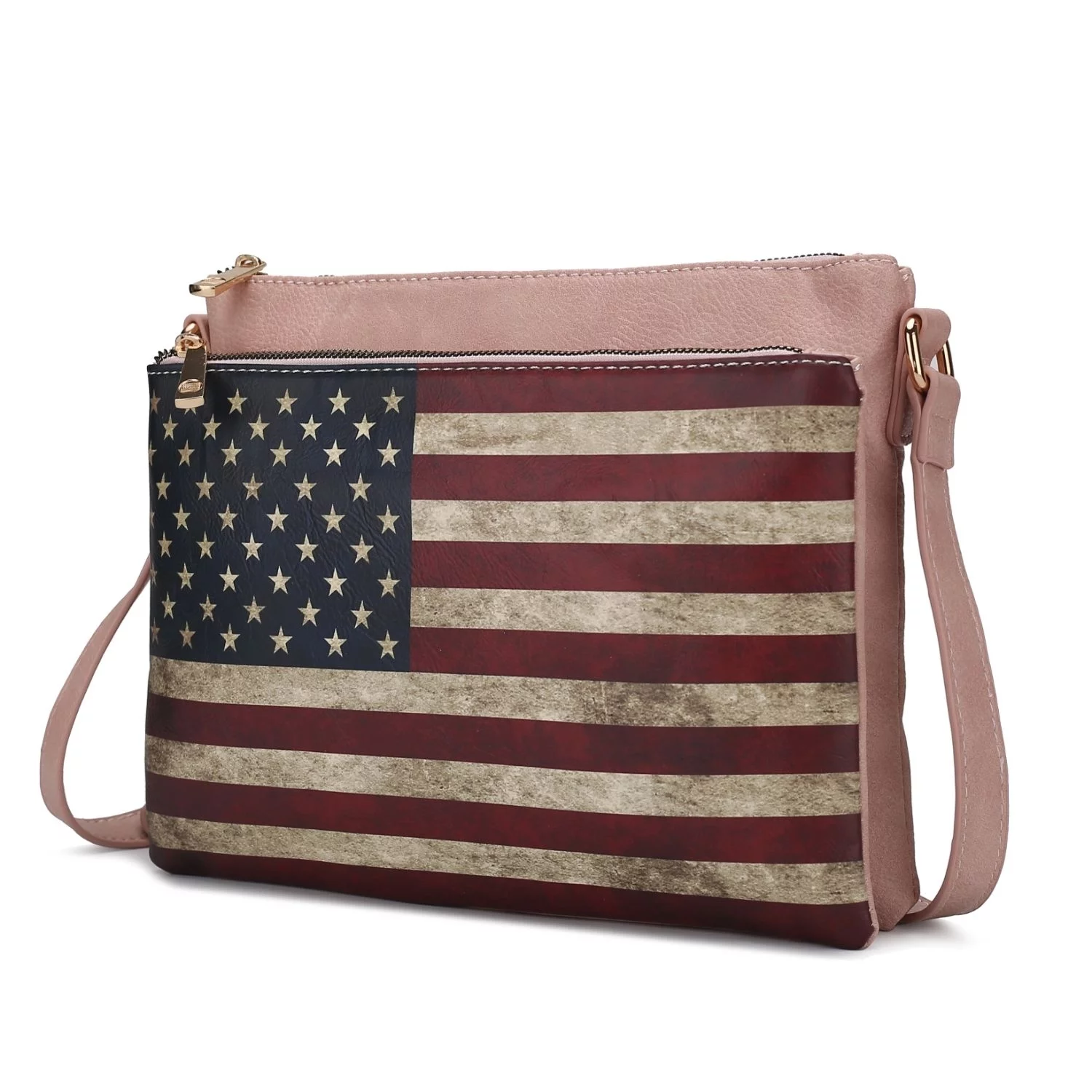 MKF Collection Madeline Printed Flag Vegan Leather Womens Crossbody Bag by Mia K