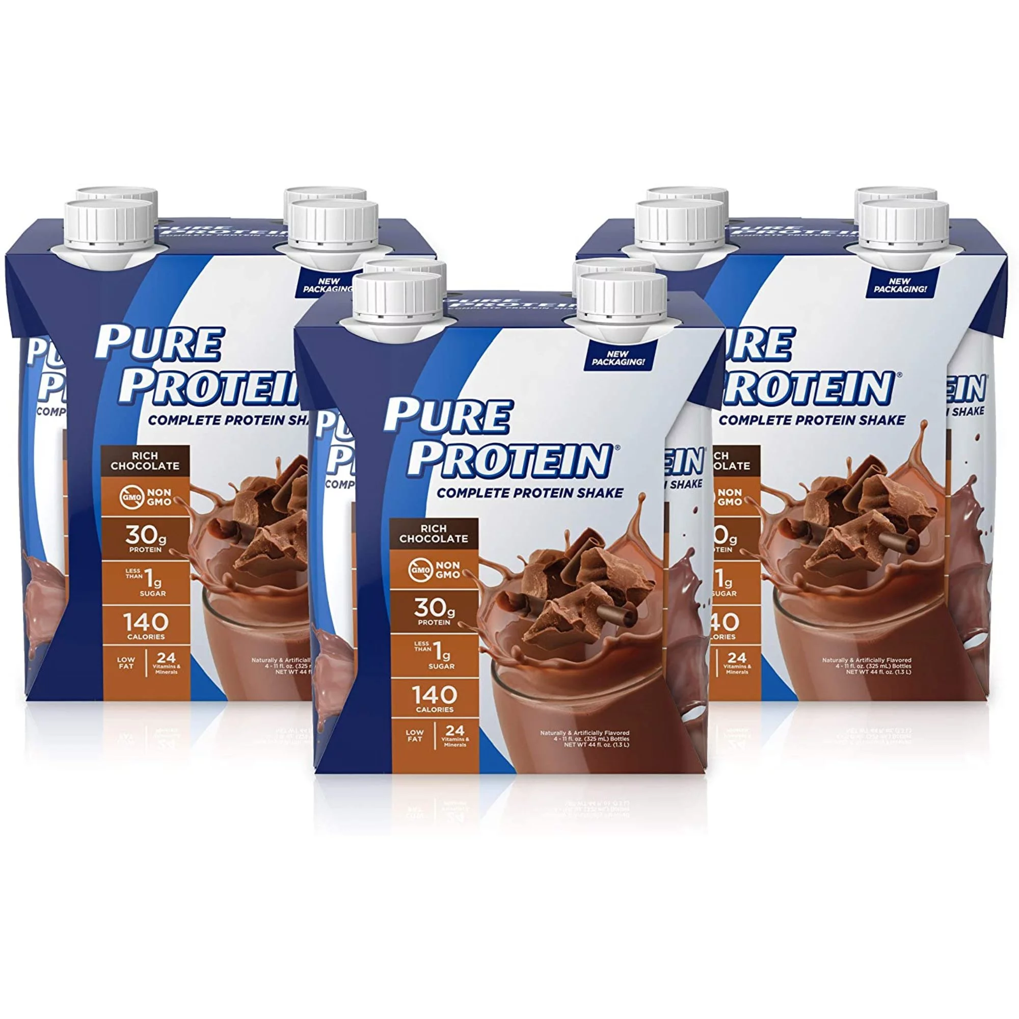 Pure Protein Shake, Rich Chocolate, 30g Protein, 11 fl oz, 12 Ct