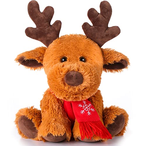 Christmas Stuffed Animal Cute Plush Moose Reindeer Stuffed Animal for Baby Boys Girls Home Bedroom Party Decoration