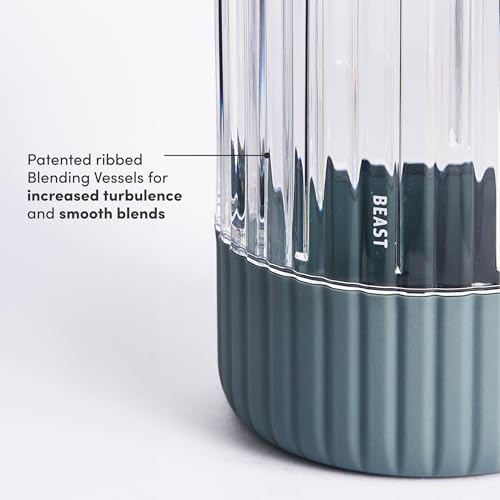 The Beast Mini Blender Plus | Mini Countertop Kitchen Blender | Blend Smoothies and Shakes, Dressings, Sauces, Dips | Extra Vessels, Straw Cap and Straws Included | 600W (Cloud White)