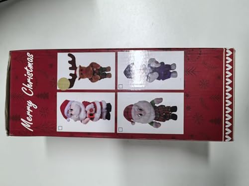 SdeNow Dancing Singing Rudolph Santa Red Nosed Reindeer Toy Tweaking Santa Claus Animated Musical Plush Santa Claus Doll