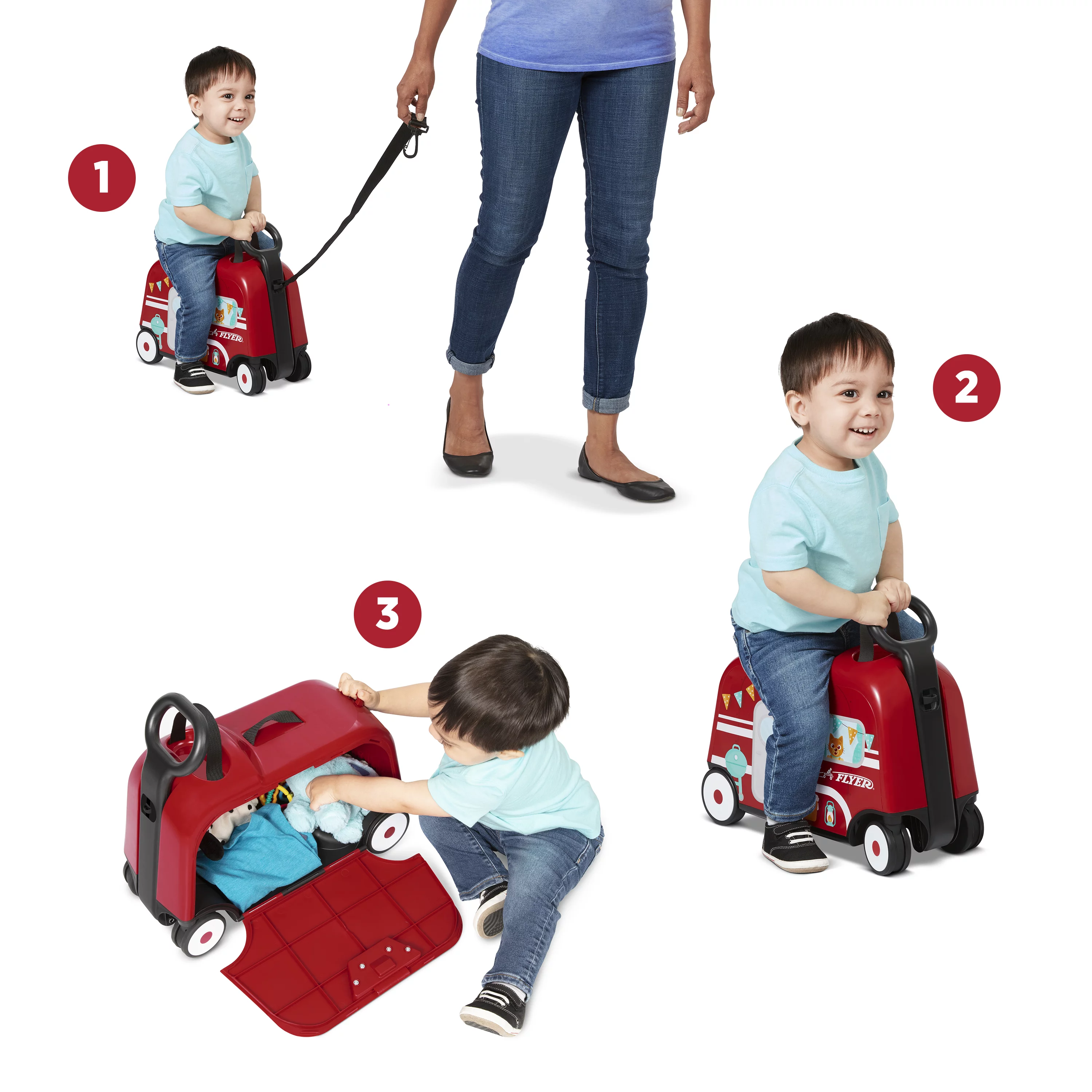 Radio Flyer, 3-in-1 Happy Trav’ler Camper, Unisex Storage Ride-on