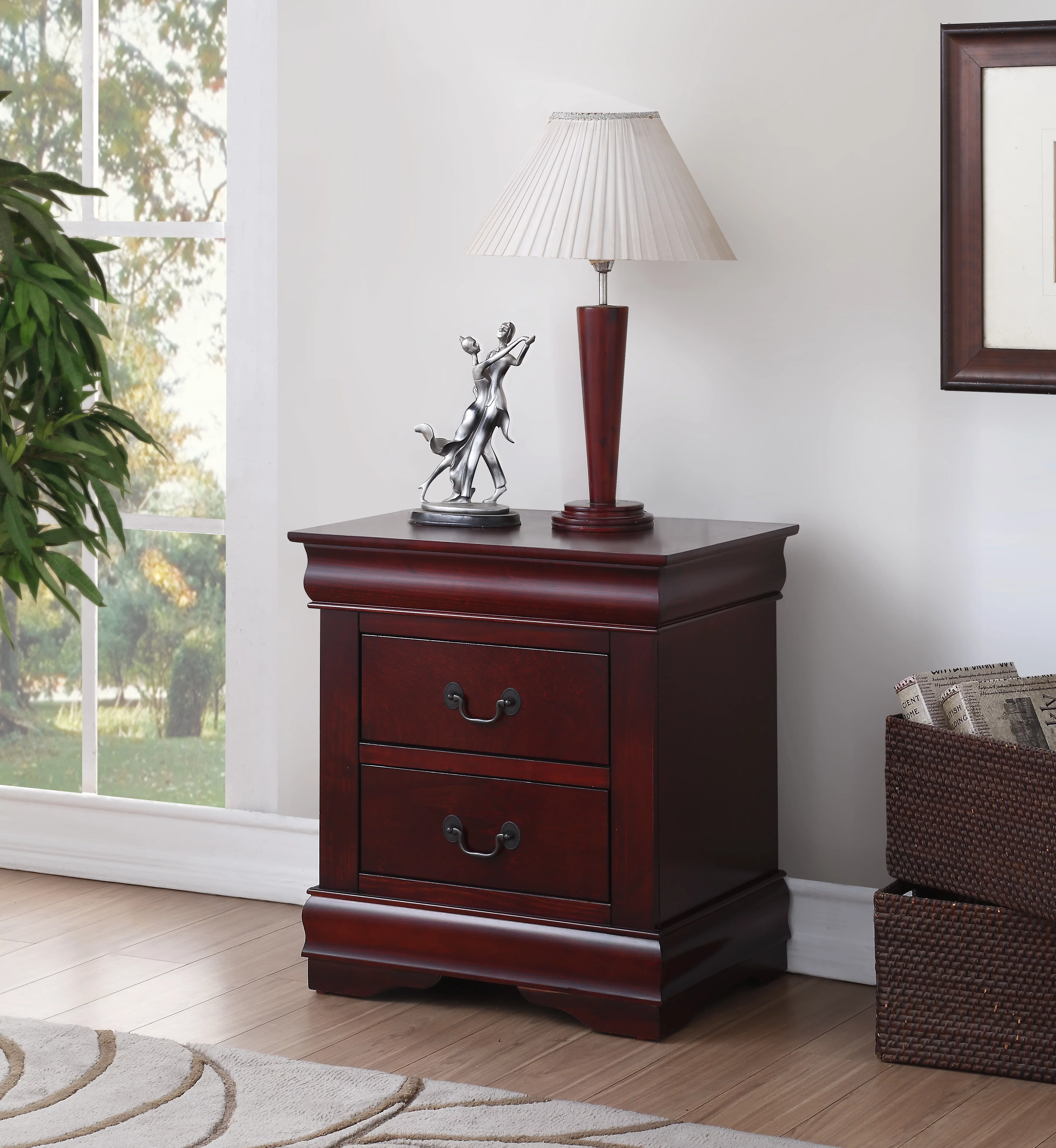 CoSoTower Louis Philippe Nightstand In Cherry 23753