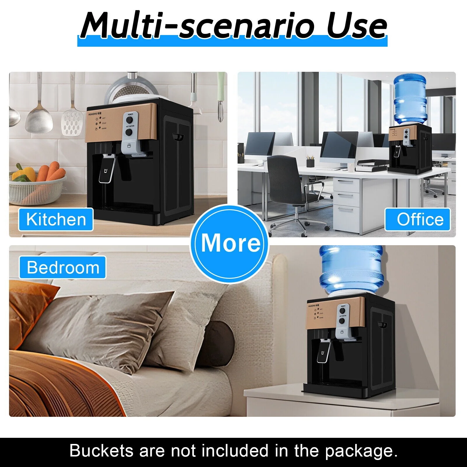 MIDUO Black Electric Hot Cold Water Dispenser Home Office Dispenser