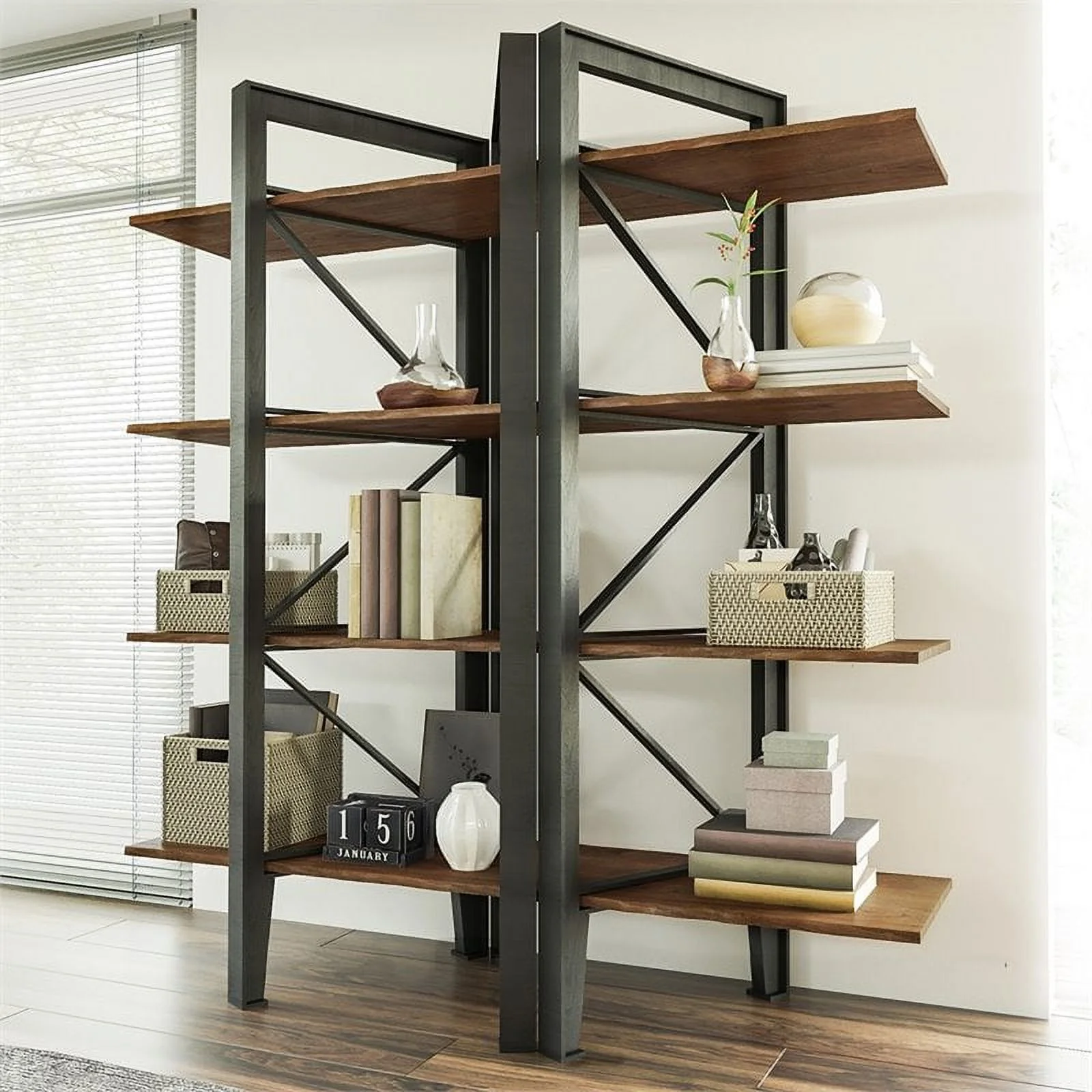 Bethel Park Bookcase Graphite Grey/ Brown