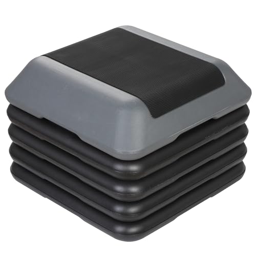 F2C Aerobic Step Exercise Platform Stepper with 4 Risers 16