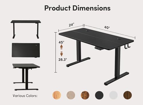 FEZIBO 48 x 24 Inches Standing Desk with Drawer, Adjustable Height Electric Stand up Desk with Storage, Sit Stand Home Office Desk, Ergonomic Computer Desk, Rustic Brown