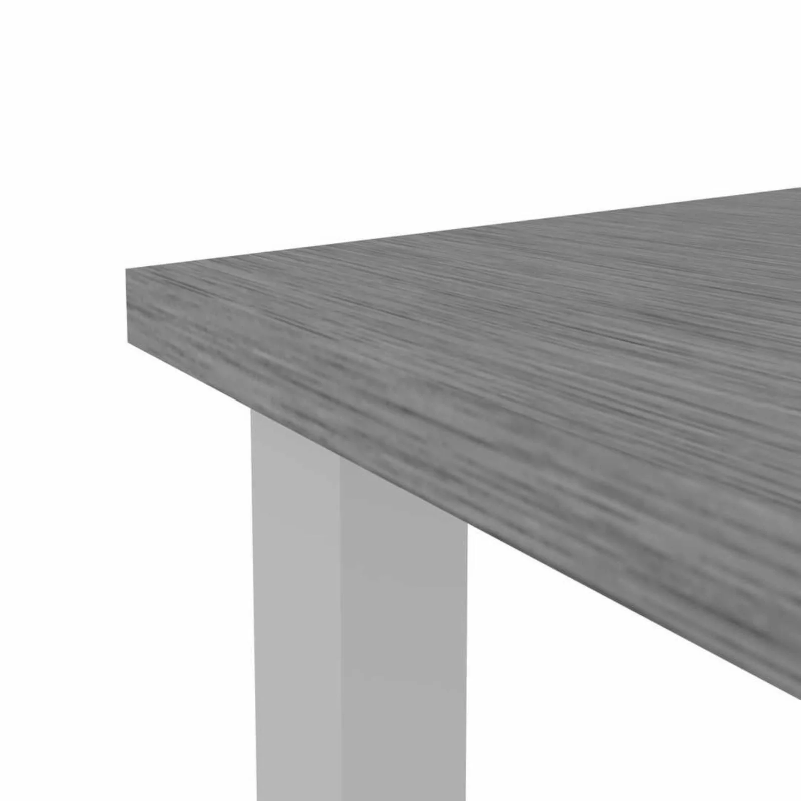 Bestar Universel 48W Table Desk with Square Metal Legs in deep grey