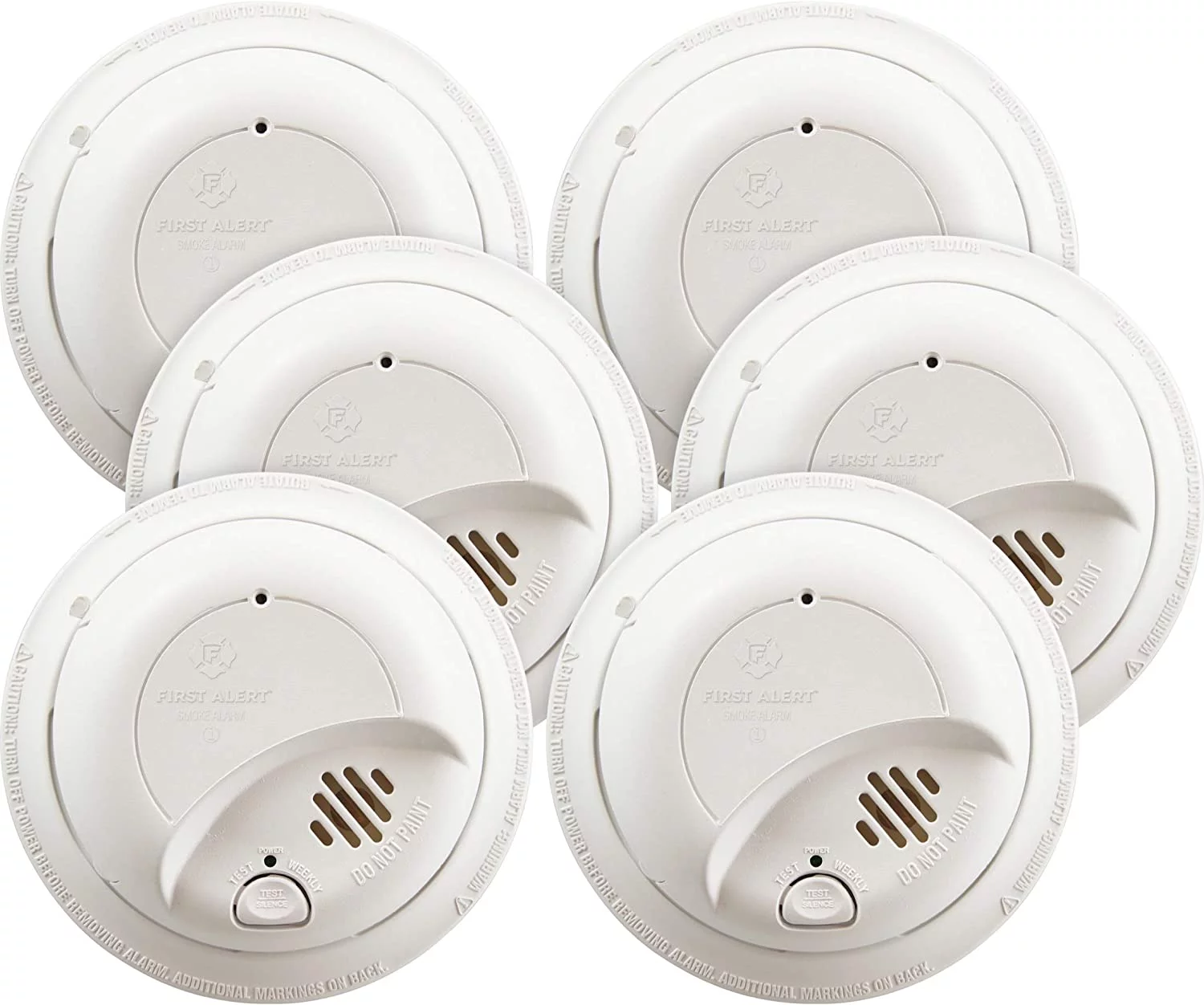First Alert Hardwired Smoke Alarm with Battery Backup 6 PACK