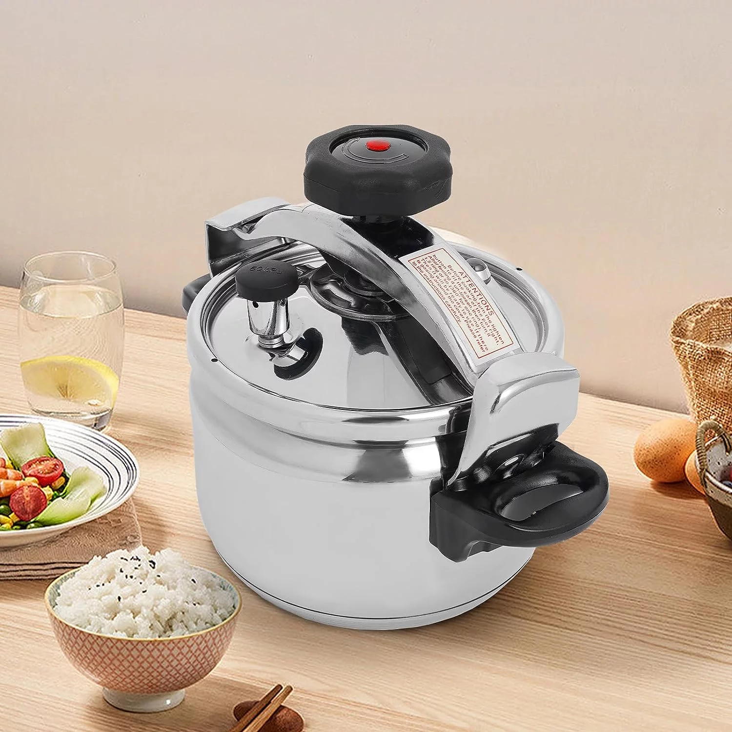 MIDUO 3L Family Small Mini 304 Stainless Steel Pressure Cookers 50Kpa