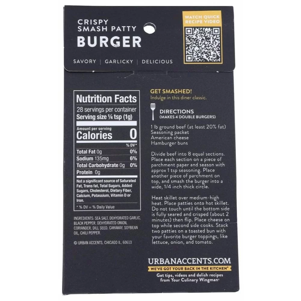 Urban Accents, Burger Classic Steakhouse Mix, 1 oz Pack of 3