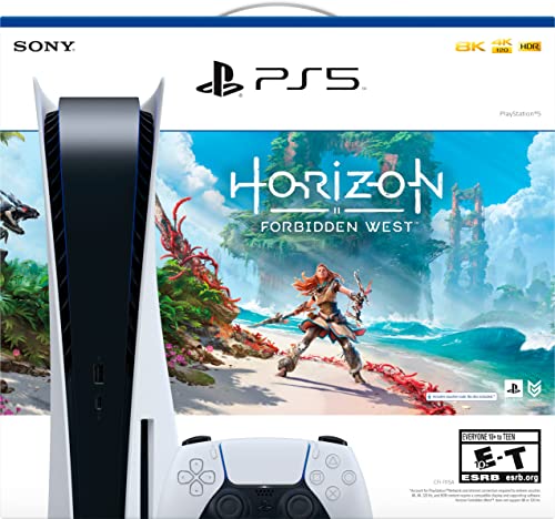 Playstation 5 Disc Version PS5 Console Horizon Forbidden West Bundle - 4K-TV Gaming, 16GB. GDDR6 RAM, 8-K .Output, WiFi 6. Ultra-High Speed 825GB SSD - U Deal
