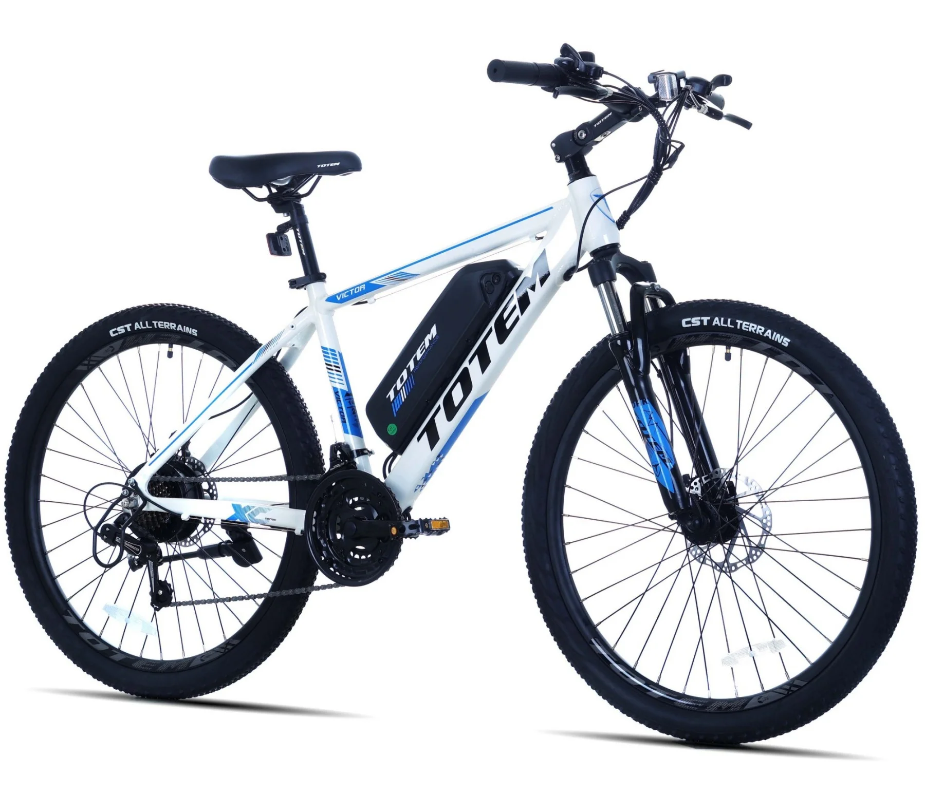 Electric Mountain Ebike for Adults 26" - 350W Motor, 20MPH, 36V 10.4Ah Battery, Shimano 21-Speed Gears, Upgraded Stem, UL2849 Certified, White