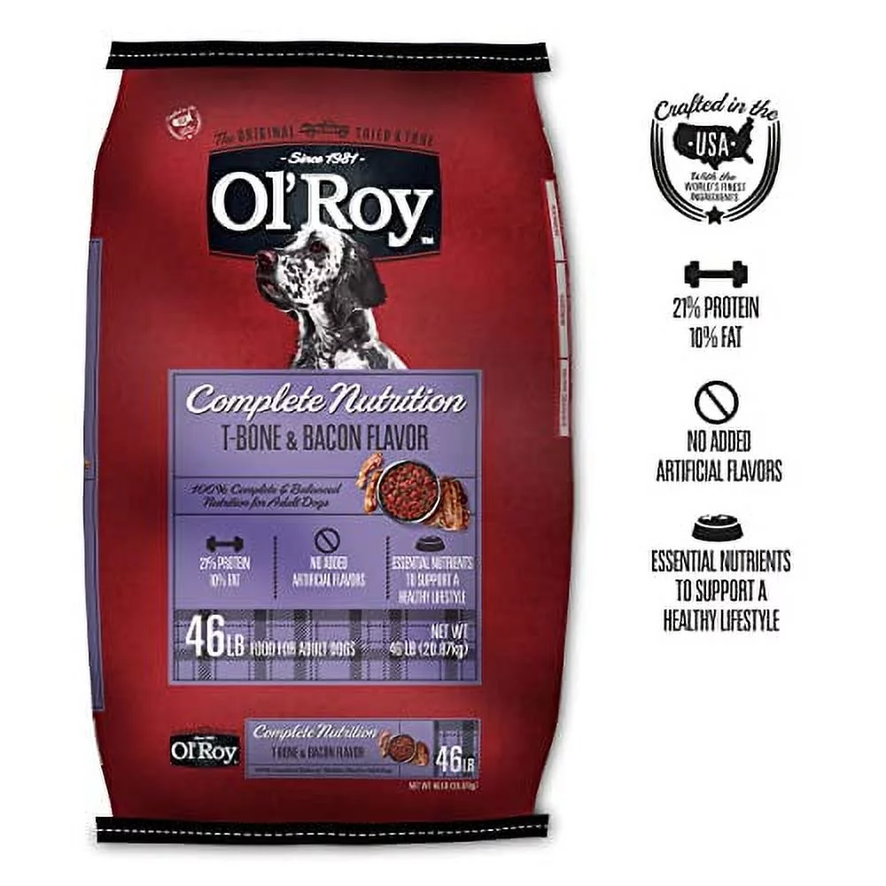 Ol' Roy Complete Nutrition T-Bone & Bacon Flavor Dry Dog Food, 46 lb