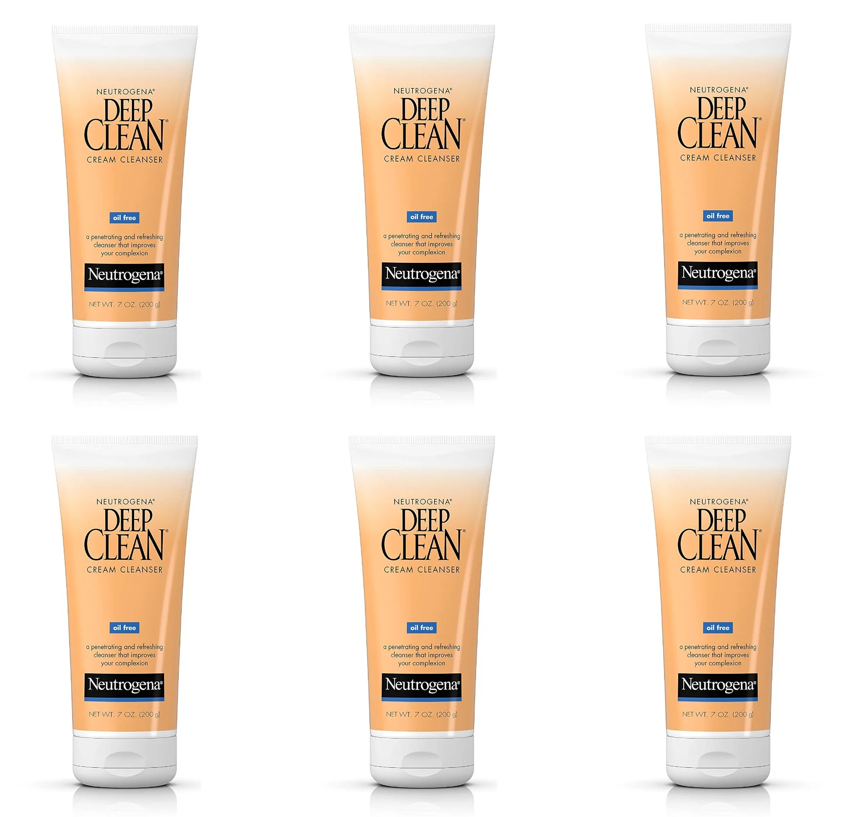 Neutrogena Deep Clean Cream Cleanser 7 oz (Pack of 6)