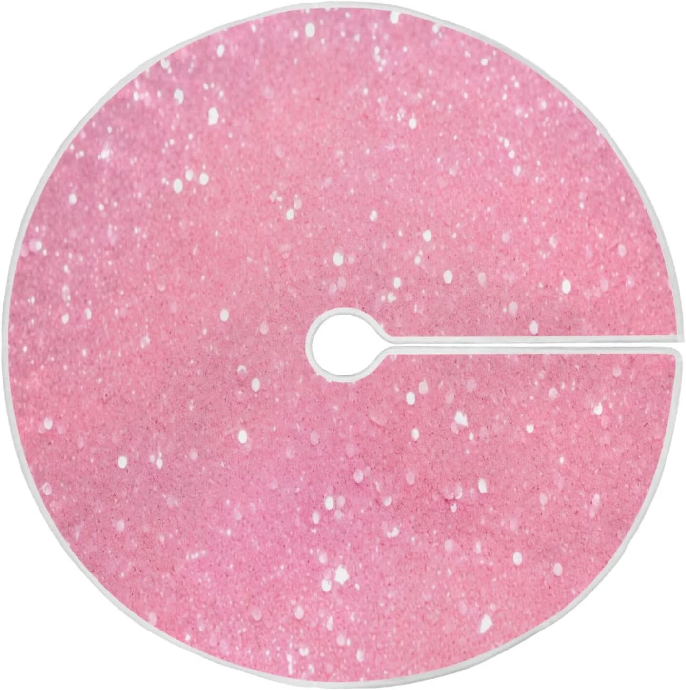 Hidove Glitter Blush Pink Christmas Tree Skirt 47.2",Suede Xmas Tree Skir Suitable for Indoor Outdoor Holiday Party Office Store Cupboard Decoration
