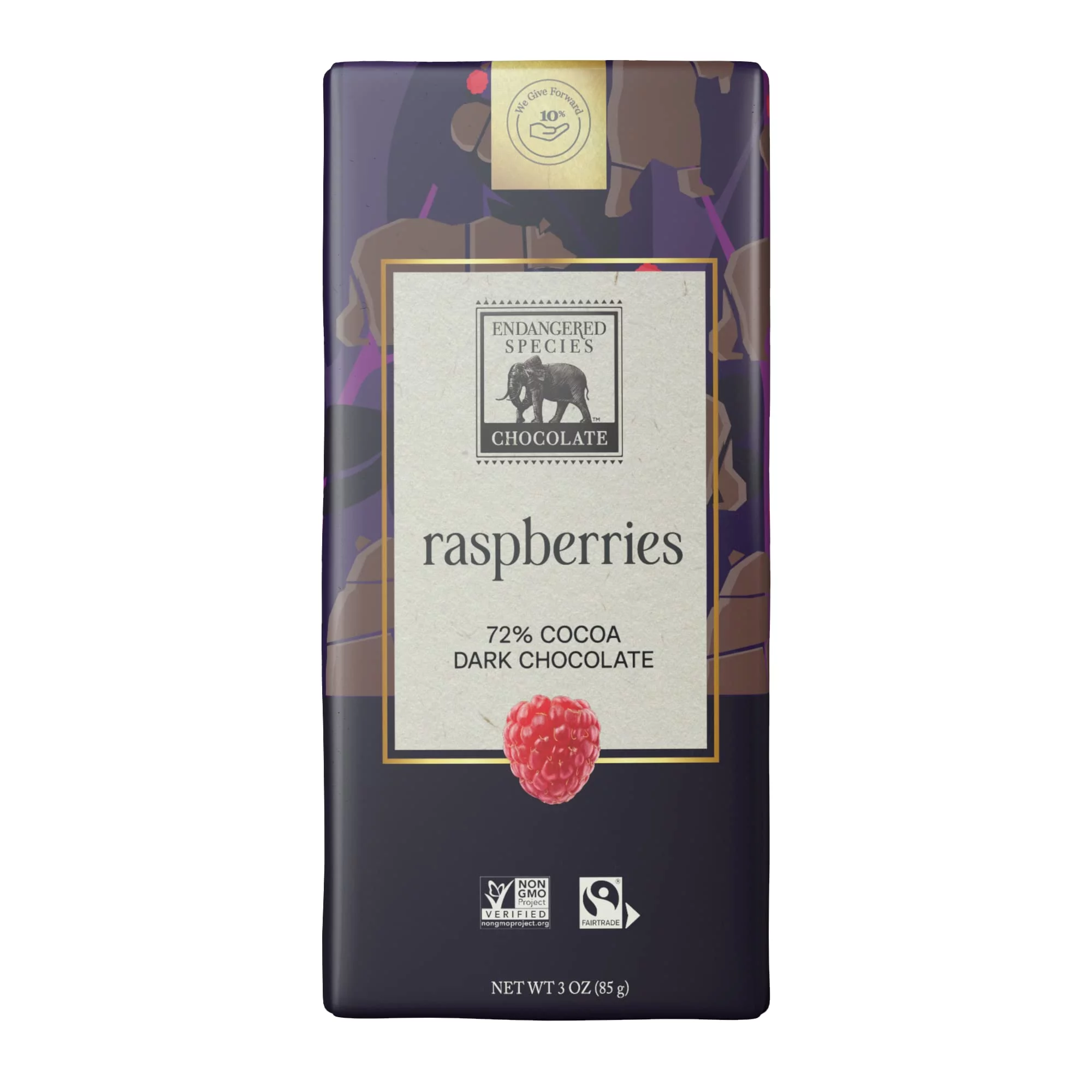 Endangered Species Dark Choc Bar Raspberries Grizzly (12x3 OZ)