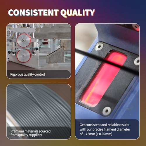 OVERTURE PLA Filament 1.75mm PLA 3D Printer Filament, 2kg Cardboard Spool (4.4lbs), Dimensional Accuracy +/- 0.02mm, Fit Most FDM Printer (Black 2-Pack)