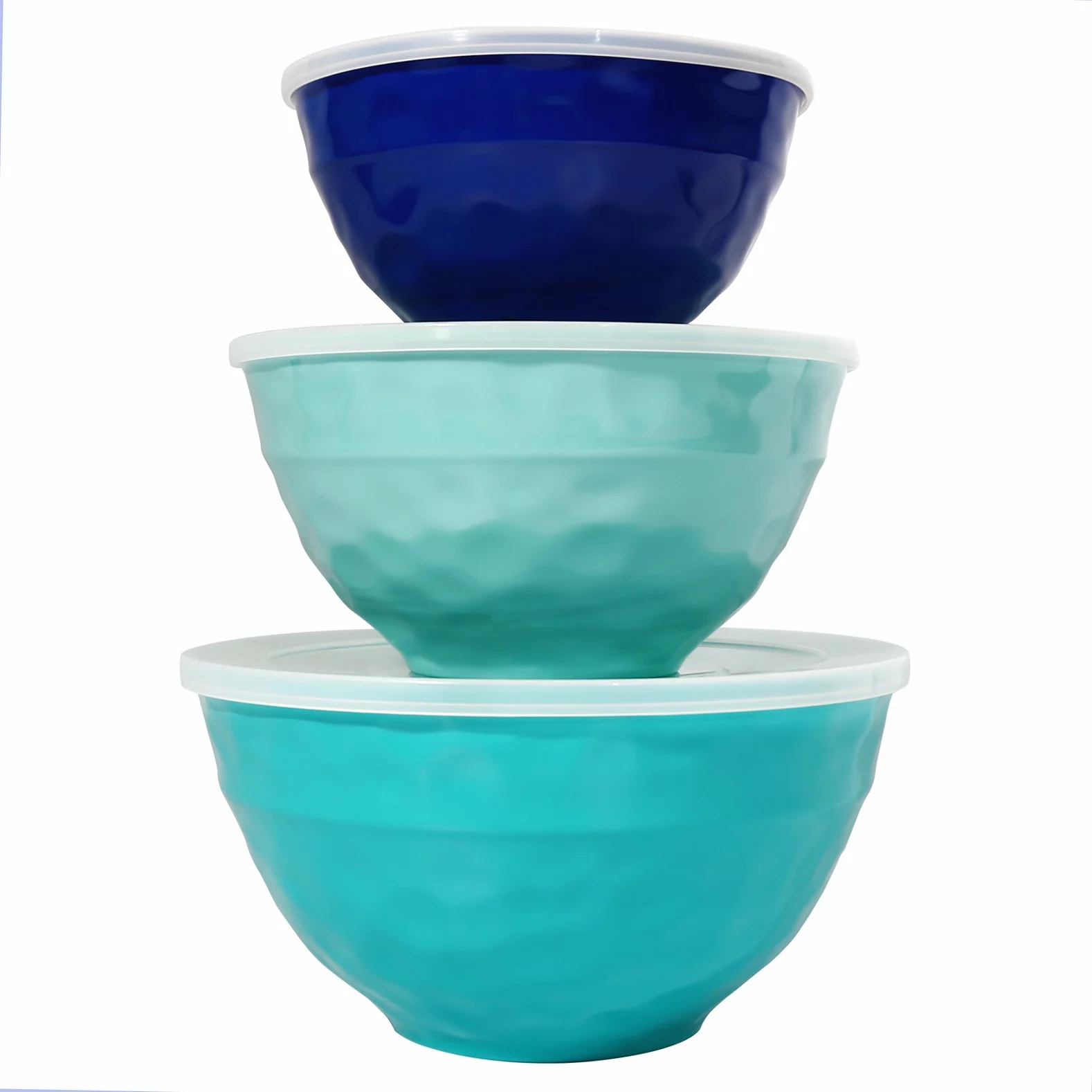 TP Melamine Mixing Bowl Set with Lids, 3-Piece Nesting Bowls Set for Pasta Baking Salad Mixing, Dishwasher Safe, Multi-Color