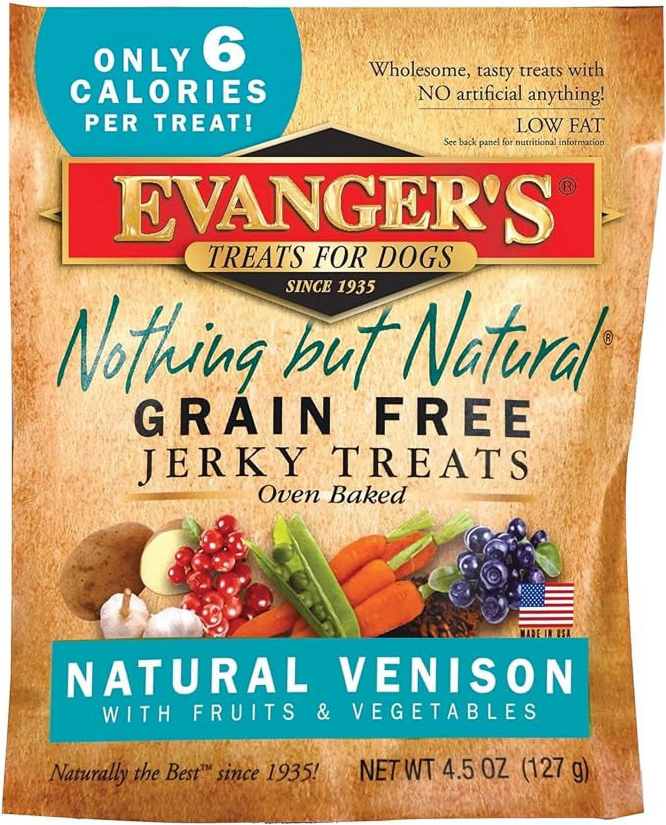 Nothing But Natural Venison Jerky Treats for Dogs 4.5 oz