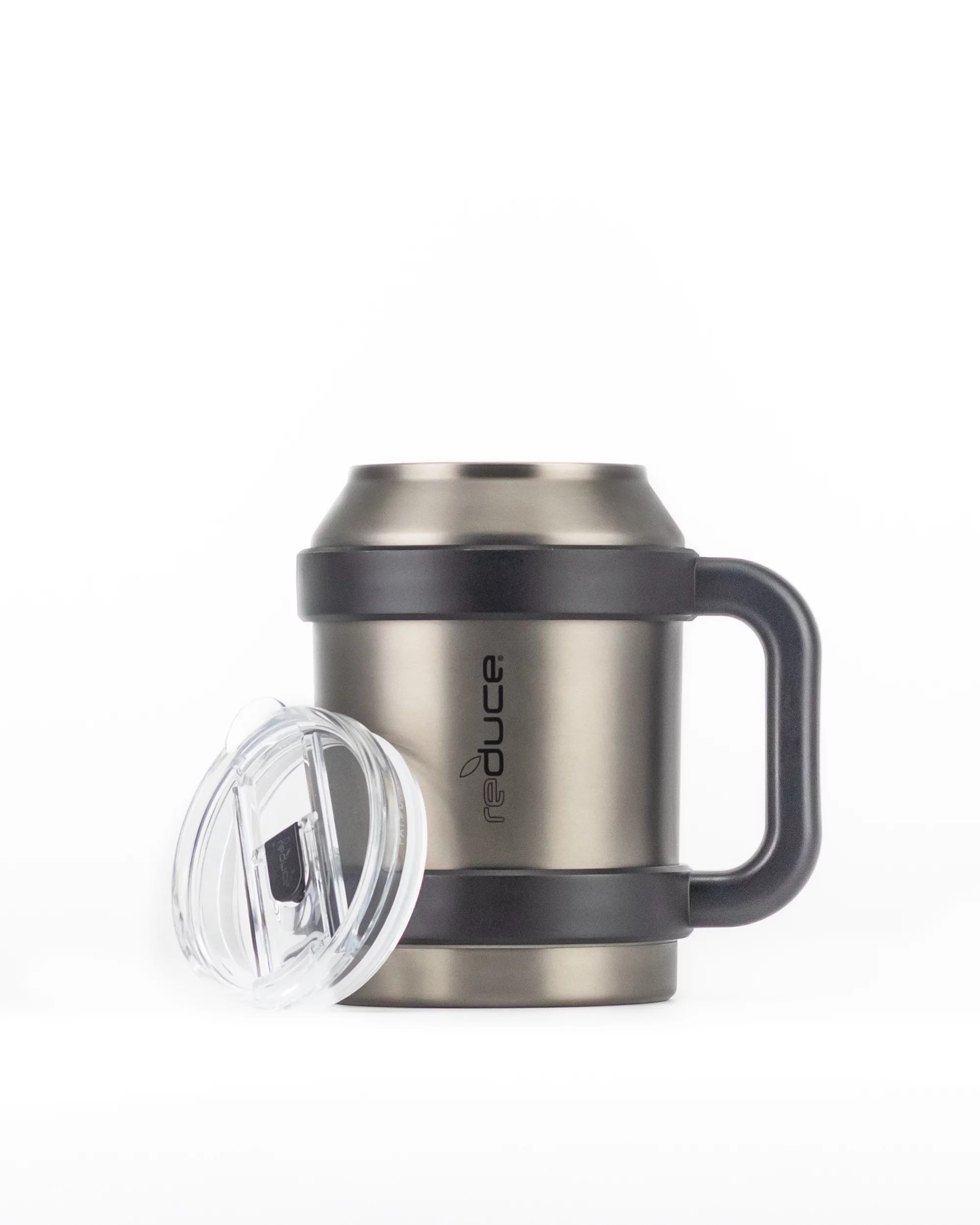 Reduce Cold-1 50oz Large Water Mug With Straw and Easy-Carry Handle Sweat-Proof Body, Leak-Proof Lid, BPA Free - Charcoal
