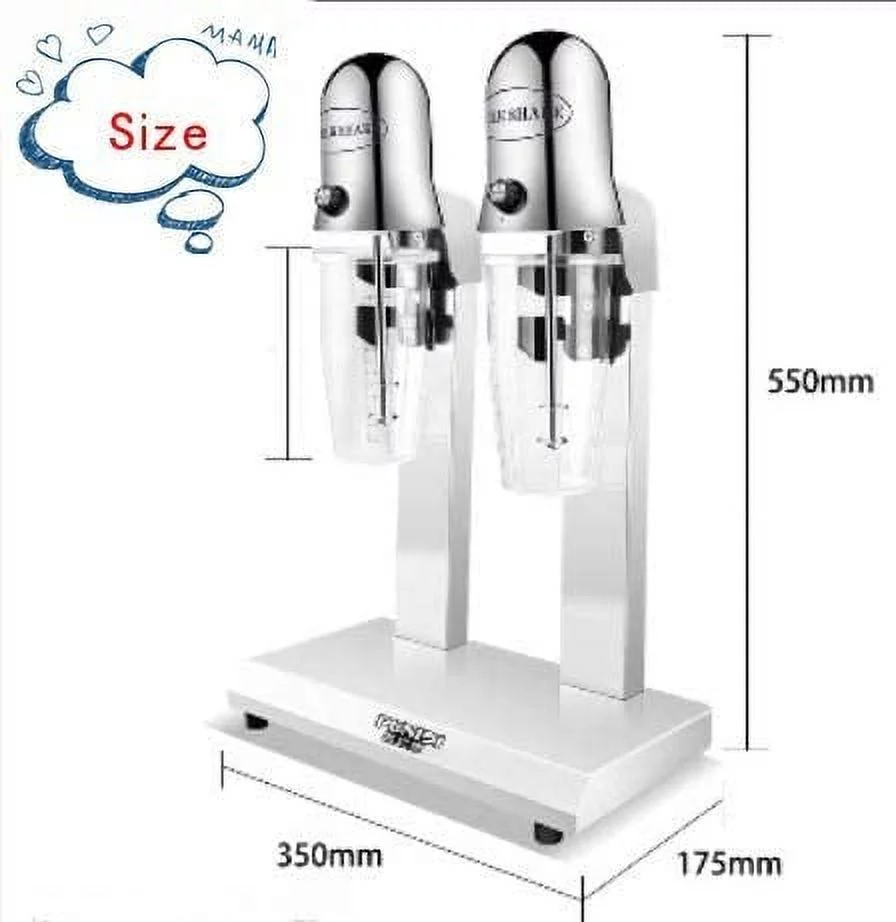OUKANING 560W Commercial Double Head Milkshake Maker Shaker Drink Mixer Blender 2 Speed