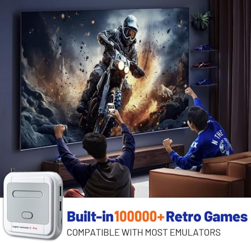 Kinhank Super Console X Pro with 100000+ Games,Retro Game Consoles TV & Game System in 1, Compatible with 63+ Emulators,2 Wireless Game Controllers