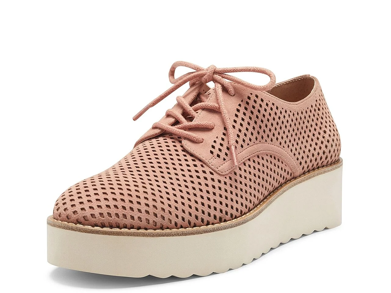 Vince Camuto Nillindie Poise Pink Blush Lace Up Sneaker Platform Oxford Loafers (Pink, 9.5)