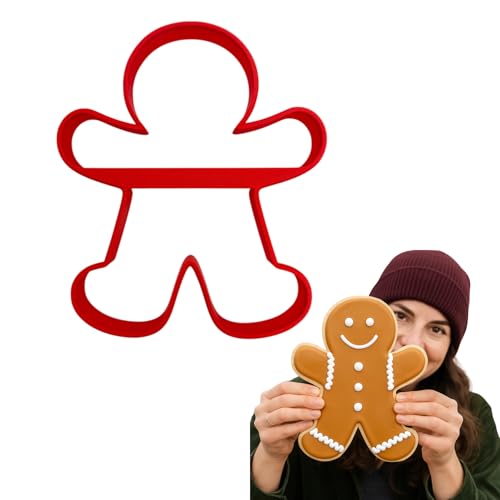 Foose Cookie Cutters Extra Large Gingerbread Man with Brace Cookie Cutter 8.5 in, Hand Made in USA