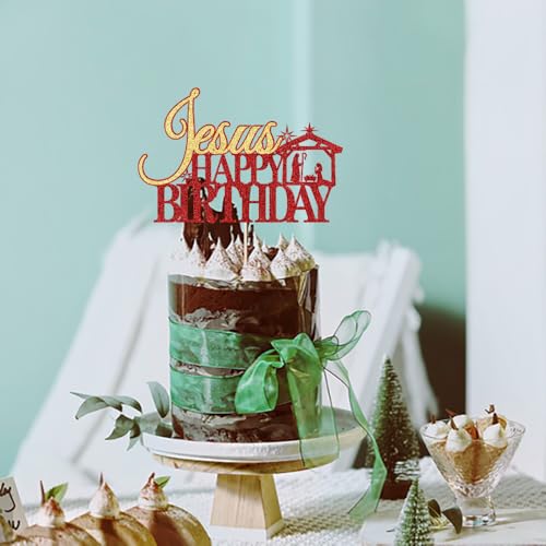 Merry Christmas Cake Toppers - For Celebrating Christmas Theme New Year Xmas Holiday Party Cake Decorations Supplies Golden Acrylic 10Pcs