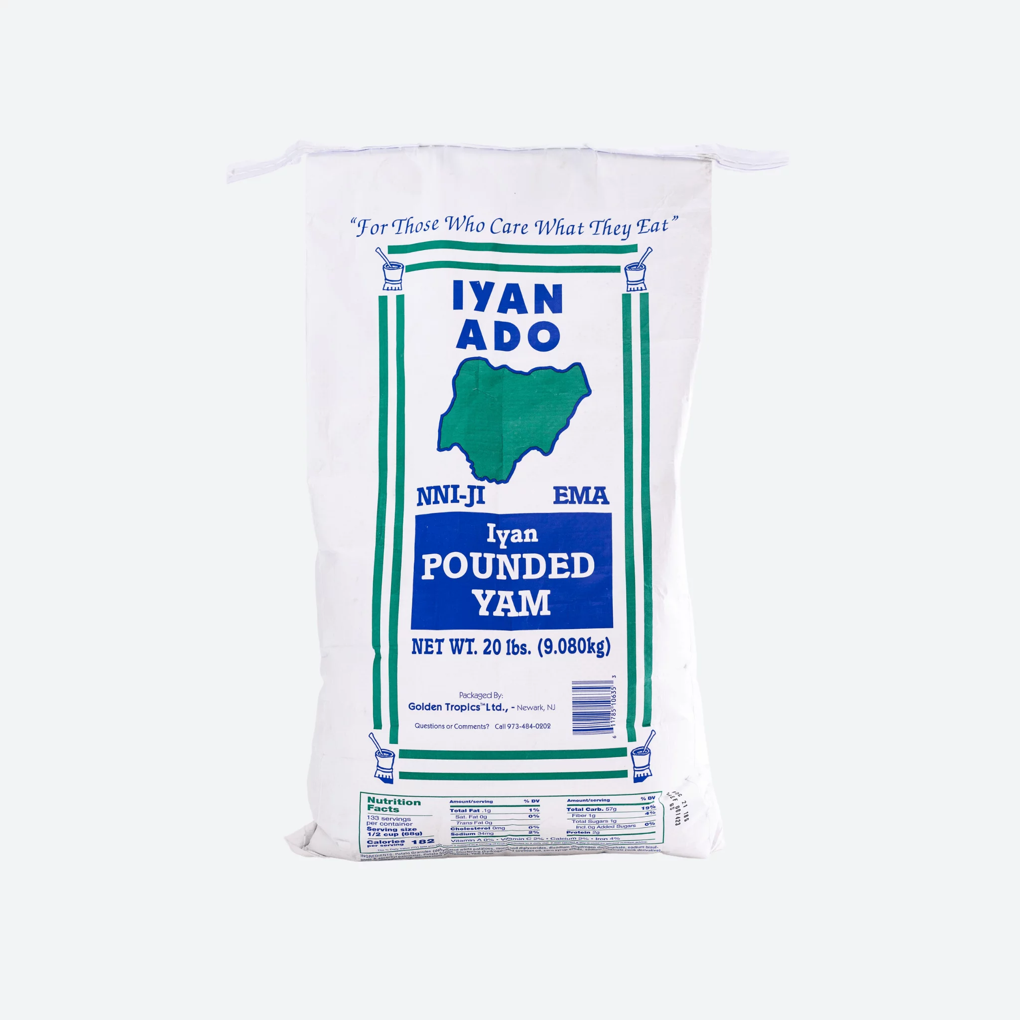 Iyan Ado Pounded Yam 20lbs - Authentic Fresh Yam for Traditional Nigerian Cuisine - Nutritious and Vitamin-Rich Yam