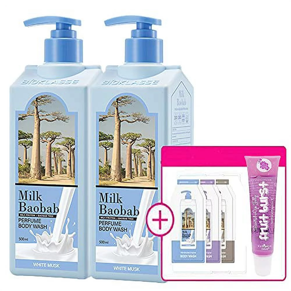 Milk Baobab White Musk Body Wash 1+1 500ml/16.90 fl oz (Pack of 2)