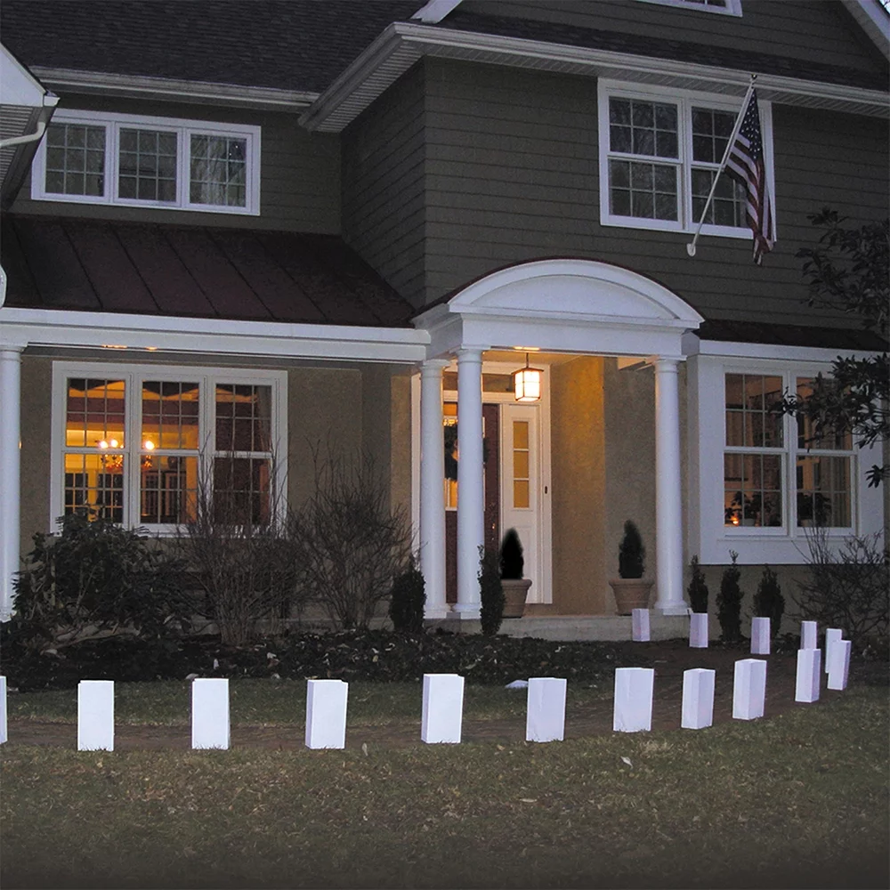 LumaBase Candle Luminaria Kit, White - Set of 12